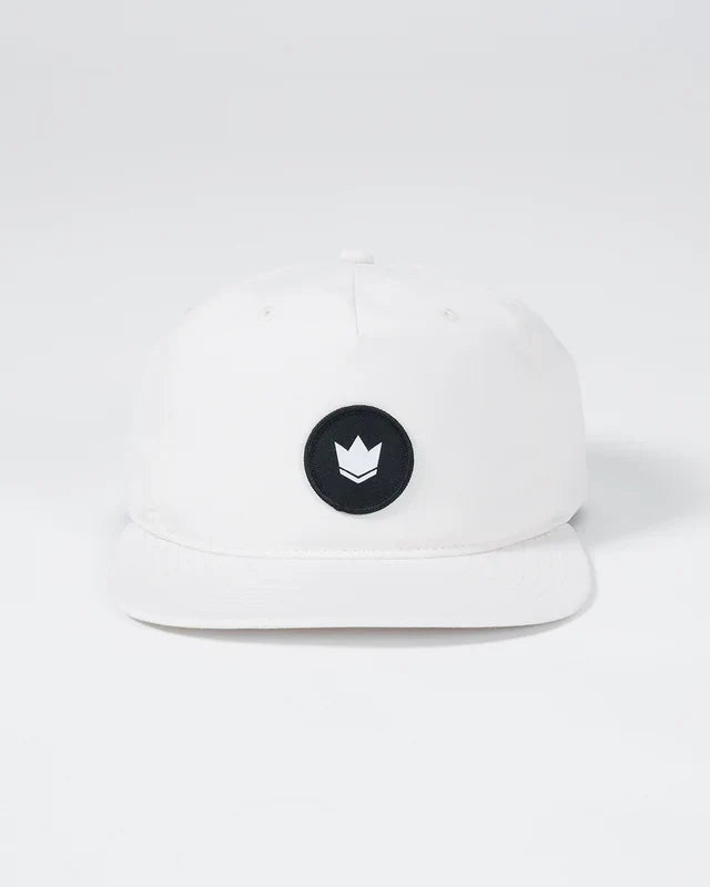 Crown Patch 5-Panel Strapback Hat - Natural