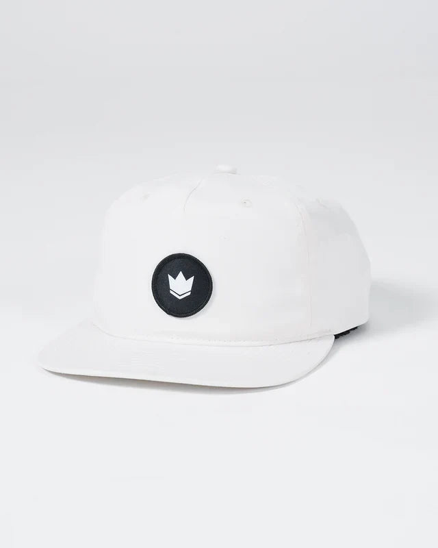 Crown Patch 5-Panel Strapback Hat - Natural