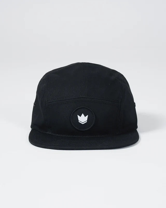Crown Patch Strapback Hat - Black