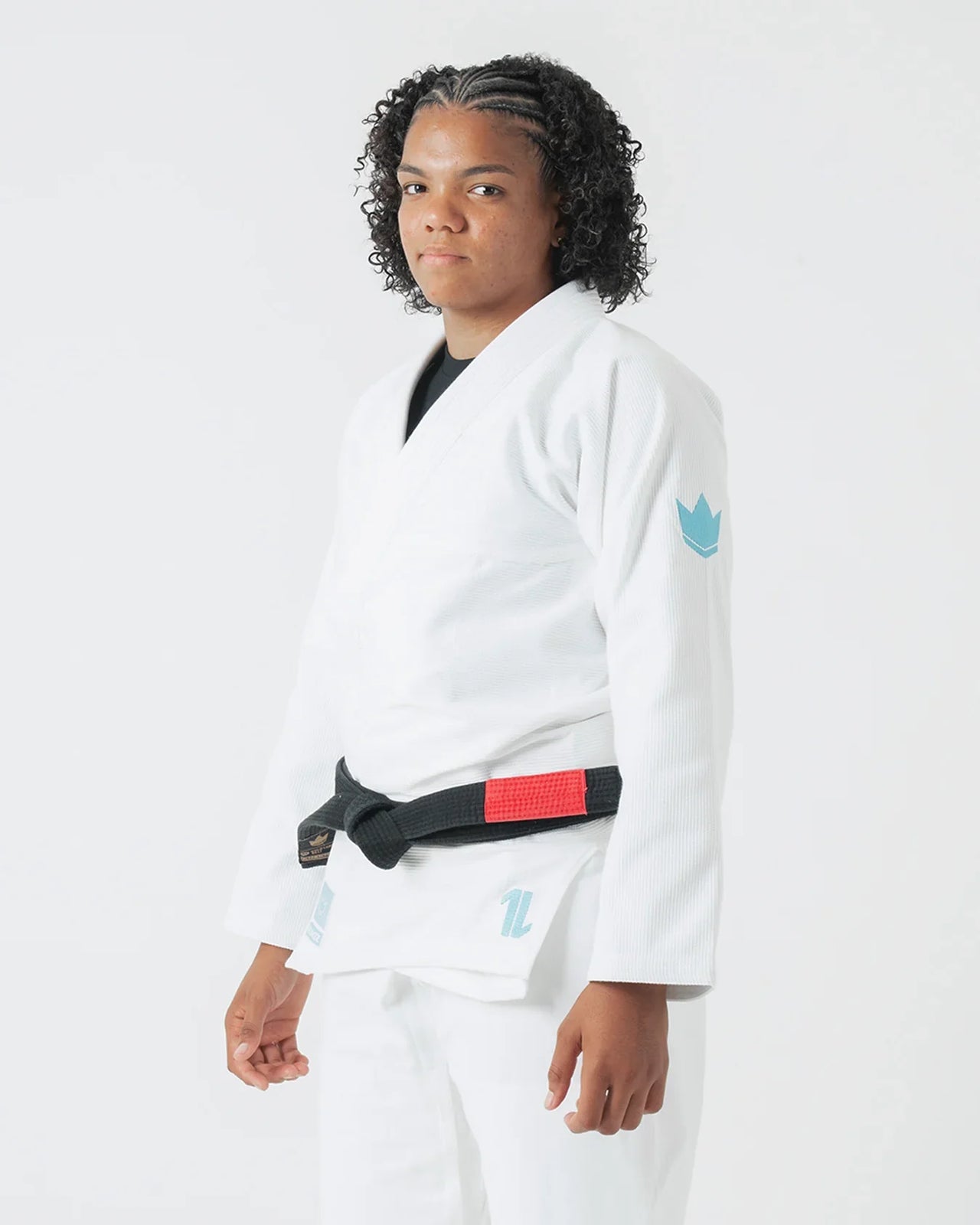 The ONE Womens Jiu Jitsu Gi - White/Sky Blue - FREE White Belt-白帯付き 返品/交換できません